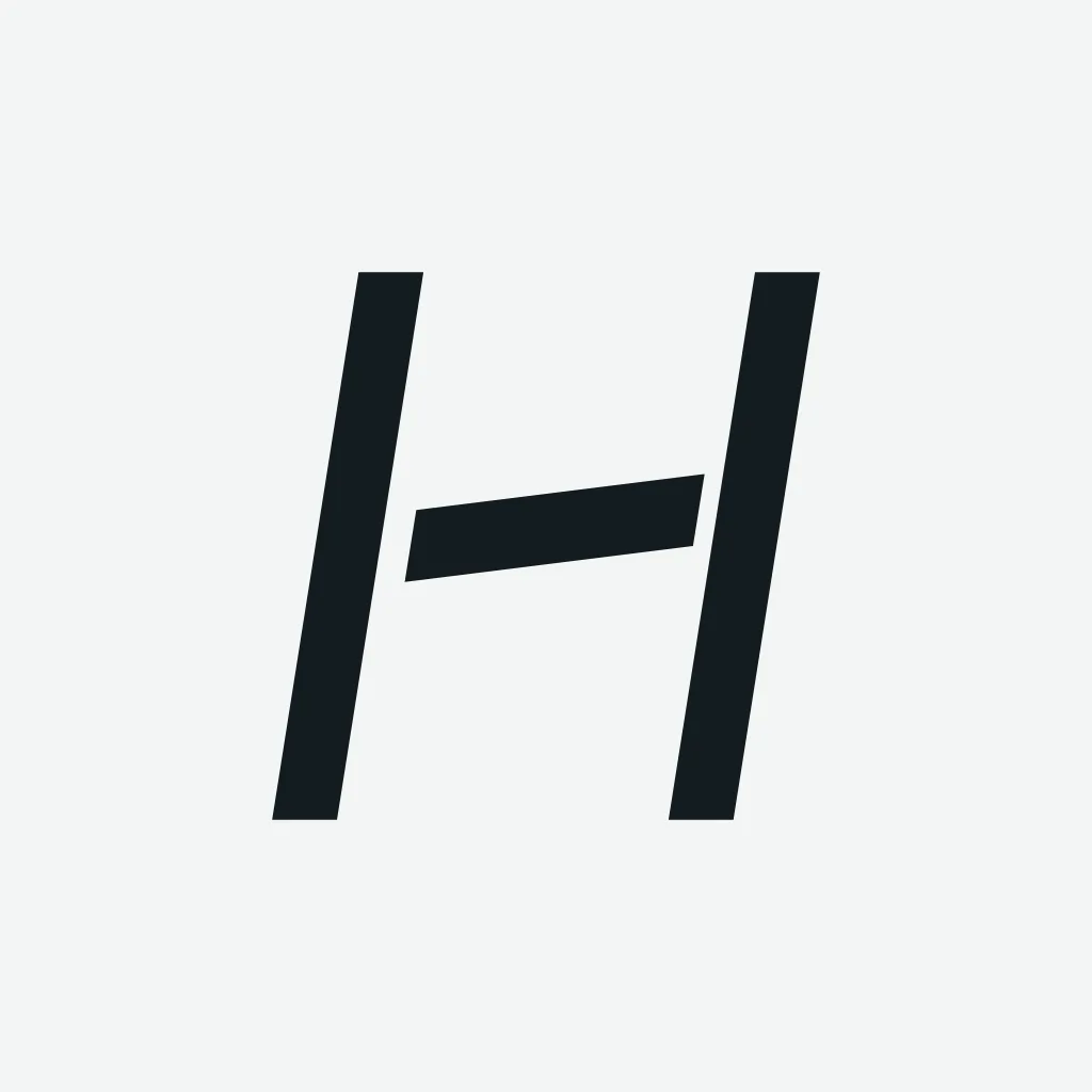 The alternate black-and-white HOOP icon at 1024 px — the same H mark, inverted — which iOS users can switch to.